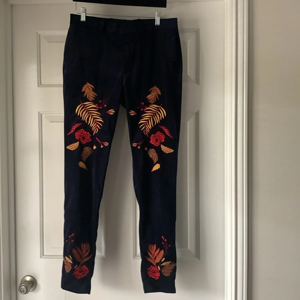 ASOS Men 2pc Blue Velvet Suit Personalized Floral Embroidered Lapel Designer - Picture 8 of 16